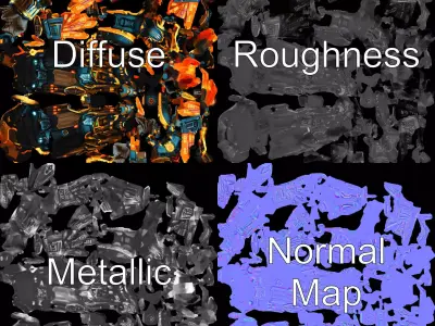 Futuristic Warrior Armor model pack Low-poly 3D model