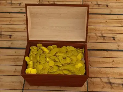 Chest box filled with seeds 3D model