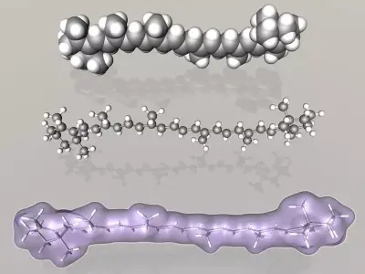 gamma-Carotene molecule 3D model