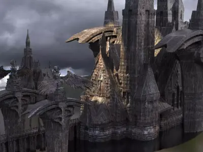 League of legends Inspired Castle gate City 1 3D model