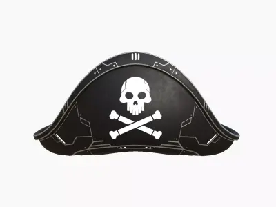 SciFi Pirate Hat A04 - Futuristic Character Design Low-poly 3D model