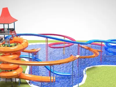 Water Slides 2 Low-poly 3D model
