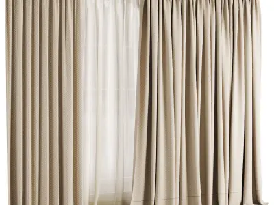 Silk and Cotton Curtain Low-poly 3D model