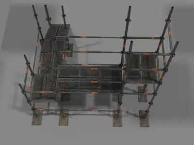 Modular Low poly Scaffold Low-poly 3D model