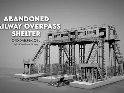Abandoned Railway Overpass Shelter 3D model