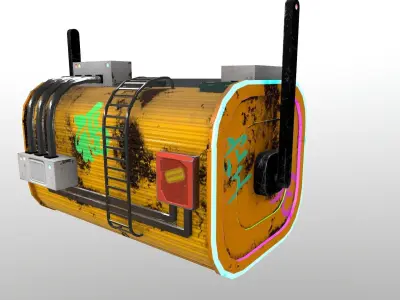 Cyberpunk City - Burger Stand Low-poly 3D model