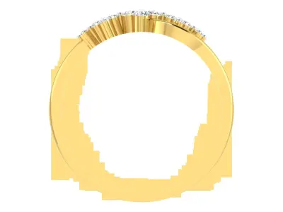 Light Weight Yellow Gold Diamond Ring  -EZ R-201 3D print model