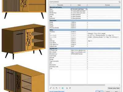 Parametric Sideboard Revit Family 3D model