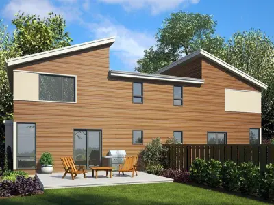 Modern Two Story 6 Room Design with Full 3D Model  Drawings  Free 3D model