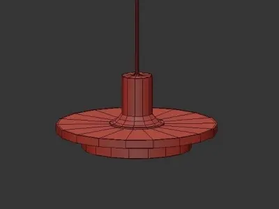CALCITE pendant light in gold and marble 3D model