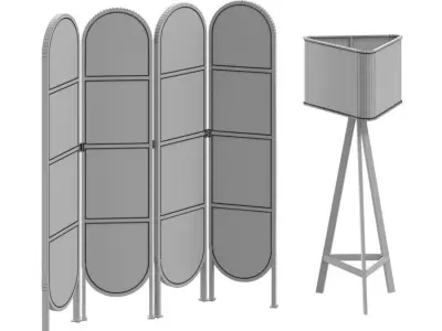 Cane Floor Lamp 3D model