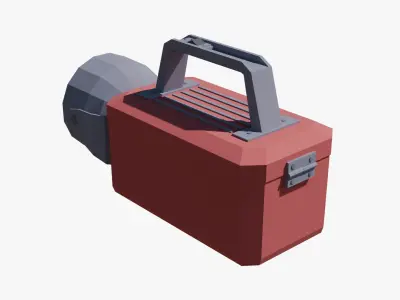 Retro Flashlight Low-poly 3D model