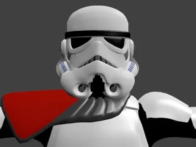 Stormtrooper Commander - Video Game Animation Model Low-poly 3D model