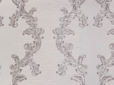 Baroque Silver Scroll Wallpaper  Texture