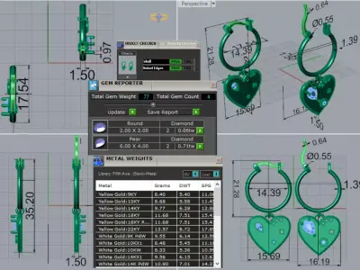 heart-shaped hoop stl 3dm earring model je0129 3D print model