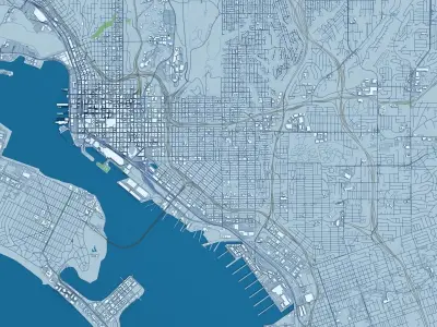 San Diego with Terrain 3D model