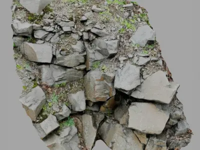 3d scanned cliff face M 3D model