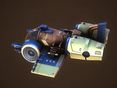 Sci-Fi SpaceShip Low-poly 3D model order