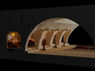 Jabbas Throne Room - Hangout area - Complete set 1-18 scale 3D Model Pack
