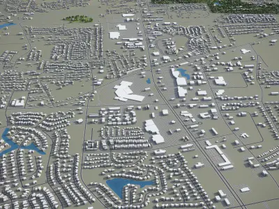 Warner Robins  Low-poly 3D model