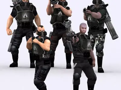 3DRT - Heavy Troopers Low-poly 3D model