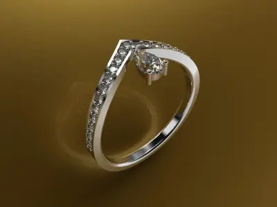Set Light Fashion Ring - 3D Jewelry - 4 Models 3D print model