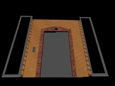 Elevator with glass door 3D model