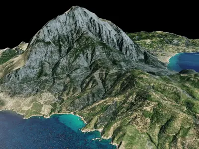 Samos island full 3d model terrain 3D model