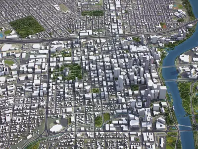 Austin - City 3D Model Low-poly 3D model