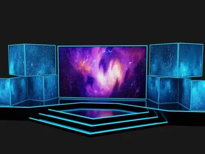 Nebula Stage Low-poly 3D model