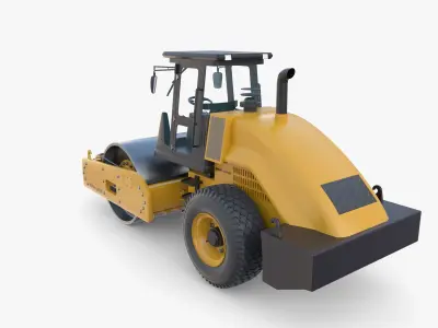 Road roller V5 Low-poly 3D model