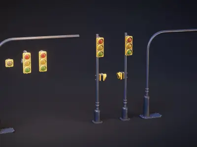 Traffic Lights - Stylized Pack Low-poly 3D model