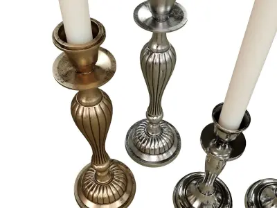 Candlesticks set candle holders - 3D model