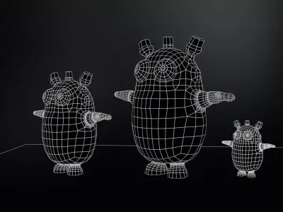 Minirobotic3Pack2 Low-poly 3D model