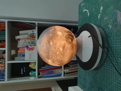 Planet Lamp -- Pluto -- 3D Print Ready Night Light 3D print model
