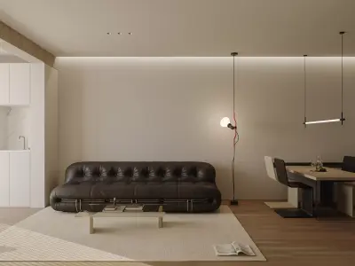 Comfortable modern living room 3D model