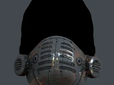 Gas mask helmet 3d model scifi Low-poly Low-poly 3D model Low-poly 3D model