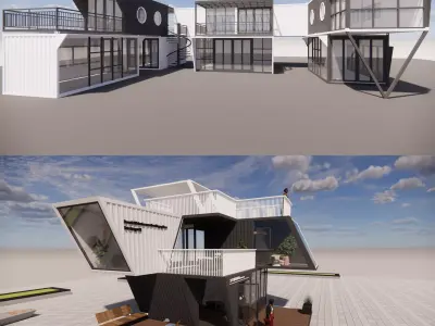 Container coffee shop-14 3D model