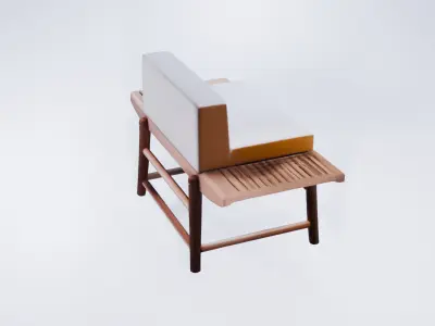 Stylized Modular Outdoor Sofa Unit  3D model