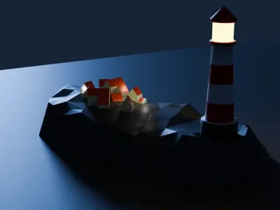 Low poly Lighthouse Low-poly 3D model purchase