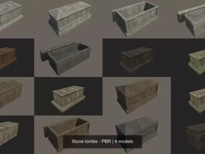 Stone tombs - PBR 3D Model Pack