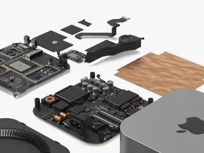  Mac Mini M4 Exploded Computer Hardware Silver 