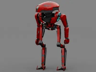 Alien Bot rigged - animated 3D model