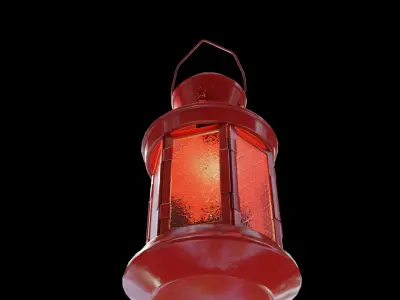 Vintage Candle Lamp Pbr Low-poly 3D model