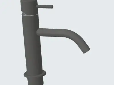 Faucet bathroom in stainless steel 3D model