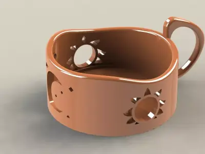 Keys Tray 8 Moon and Sun  3D print model