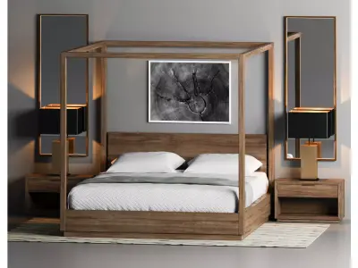 Restoration Hardware MACHINTO CANOPY BED 3D model