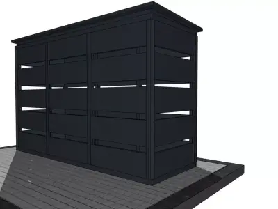 Modular Outdoor Trash Bin Shelter 3D model