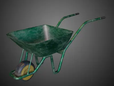 Wheelbarrow Low-poly 3D model