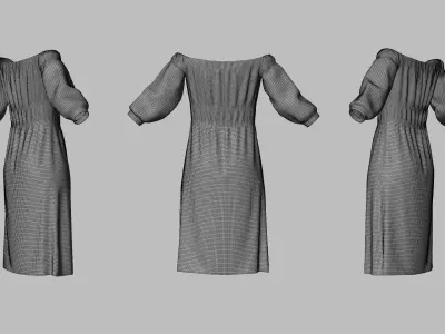 Dress 16 Very Light Blue Low-poly 3D model